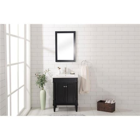 LEGION FURNITURE Legion Furniture WLF9024-E 24 in. KD Single Vanity with Ceramic Top & Sink; Espresso WLF9024-E